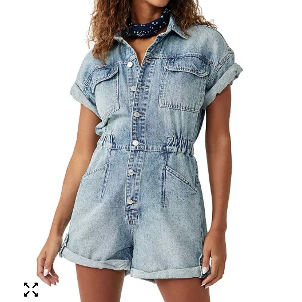 We The Free Marci Denim Jumpsuit Romper